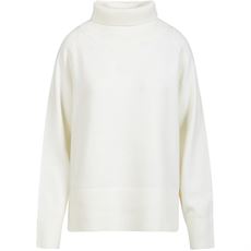 COSTER COPENHAGEN STRIK, SWEATER MED HØJ HALS, WHITE